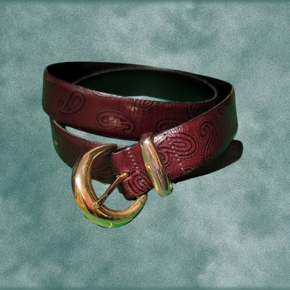 Paisley Leather Belt
